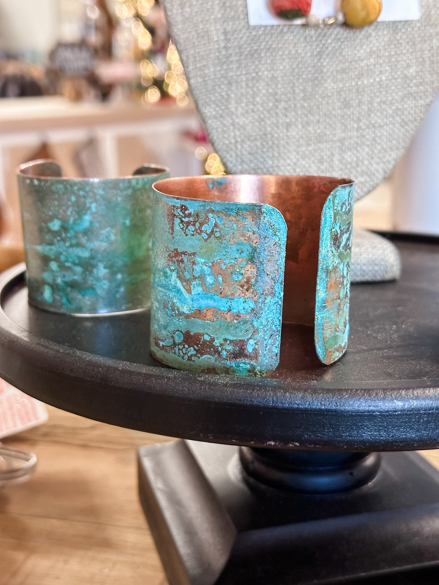 Solid Copper Cuff with Green Patina