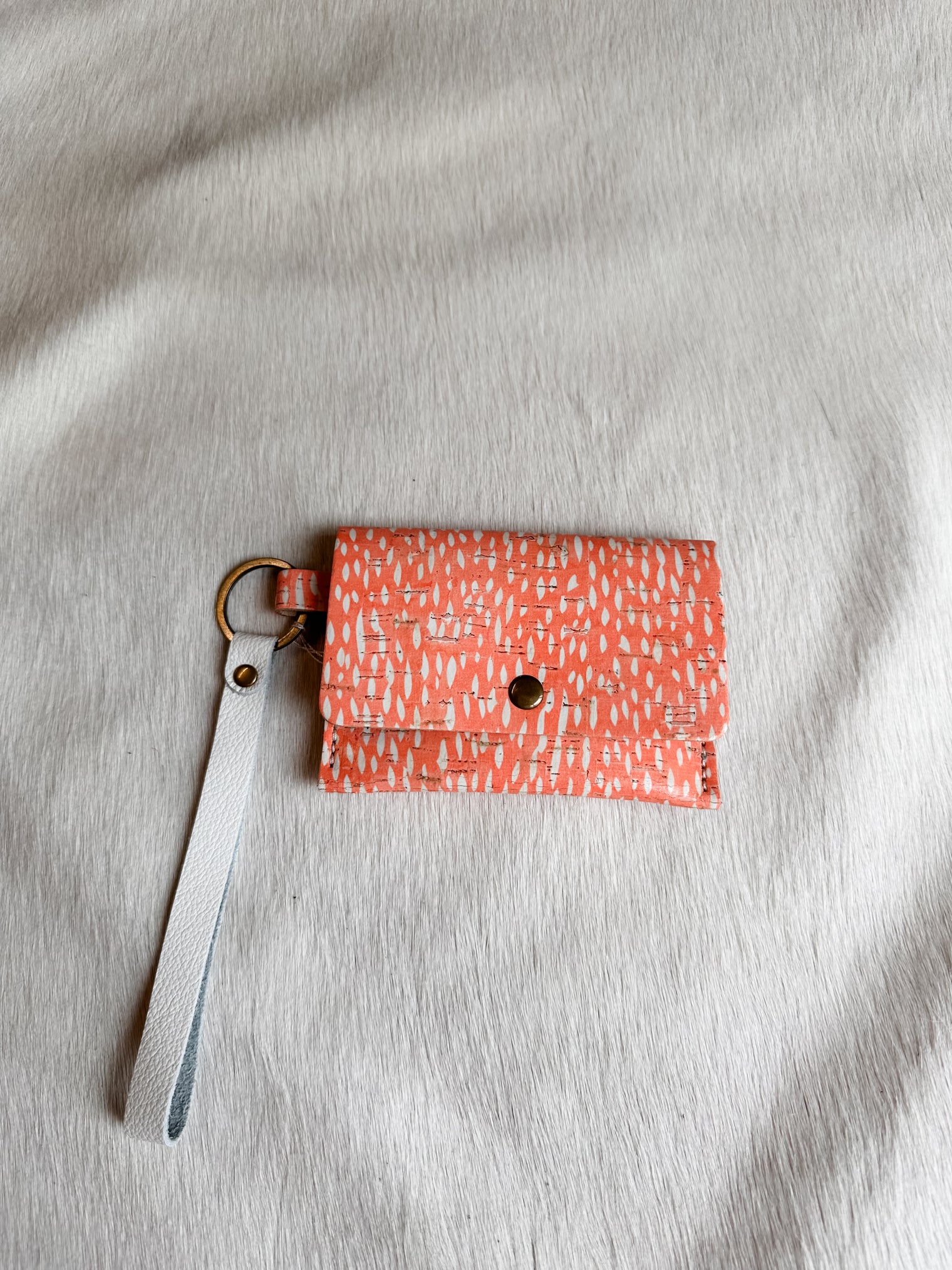 Keychain Card Wallet- Cork & Leather
