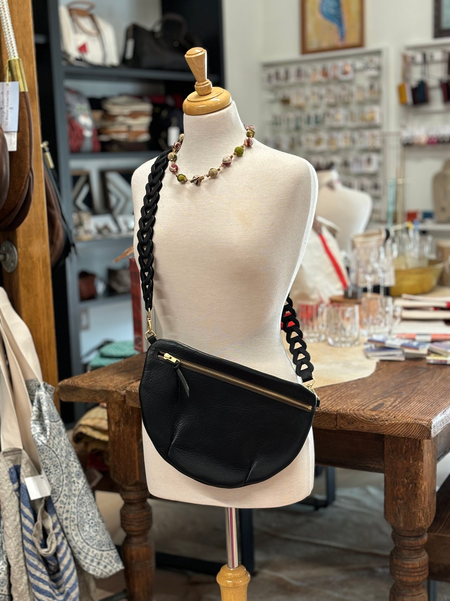 Luna Bum Bag-Black Leather