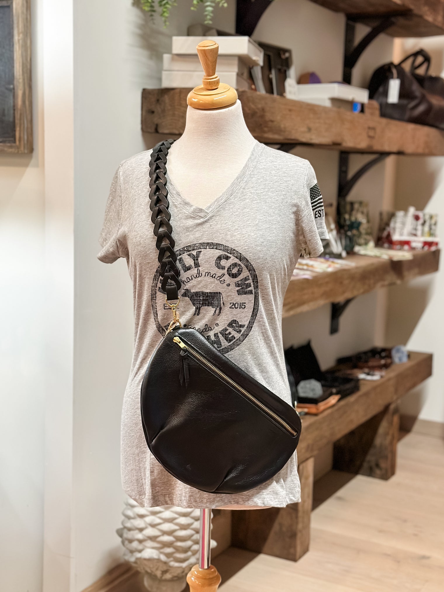 Luna Bum Bag-Black Leather