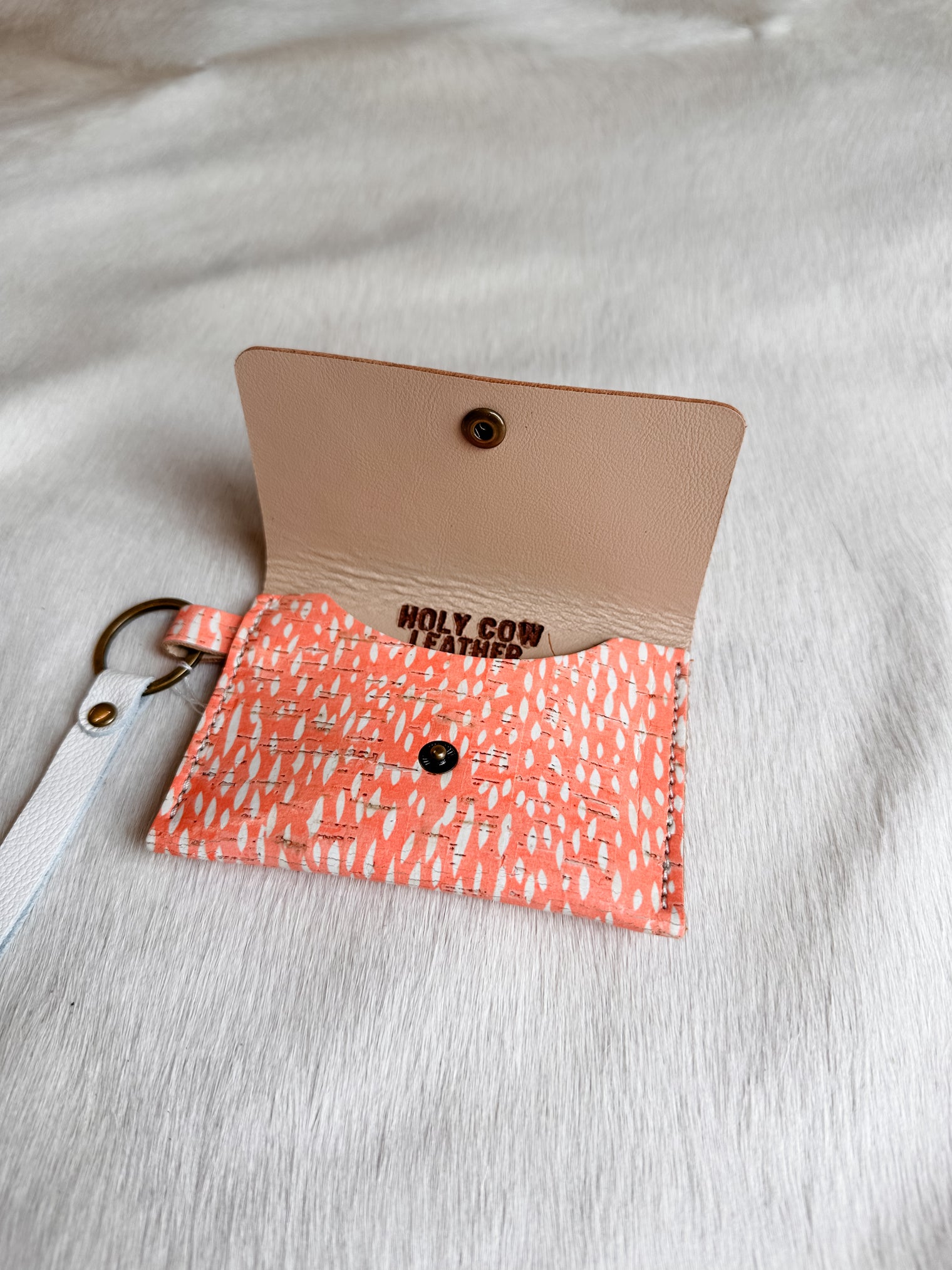 Keychain Card Wallet- Cork & Leather