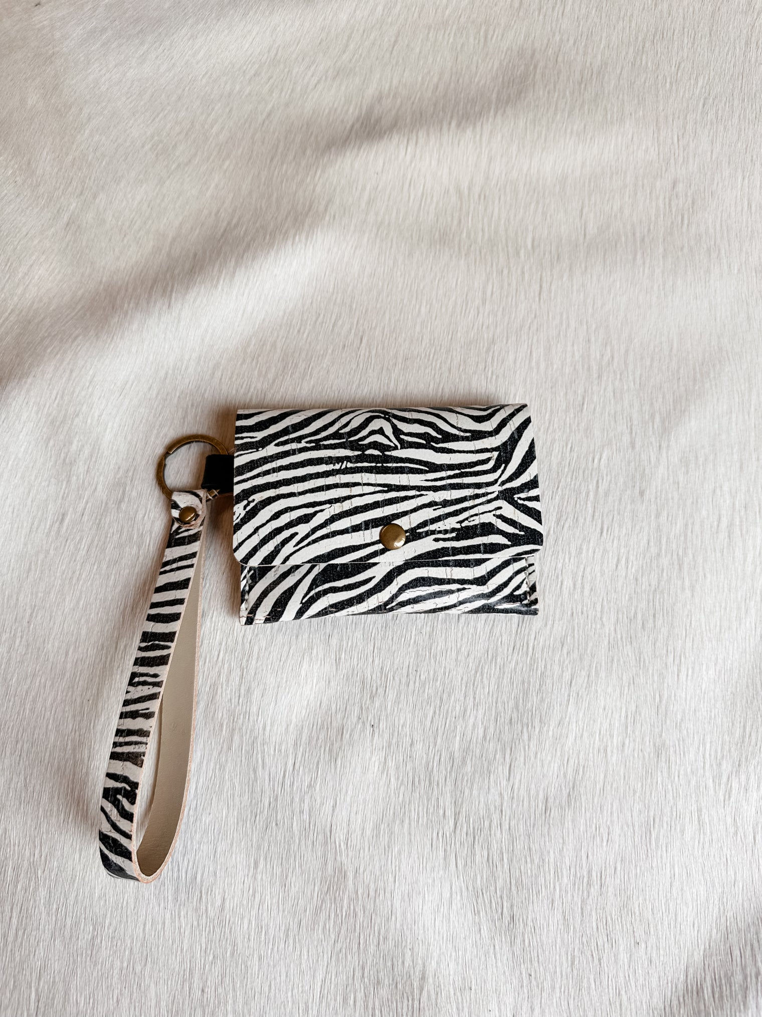 Keychain Card Wallet- Cork & Leather