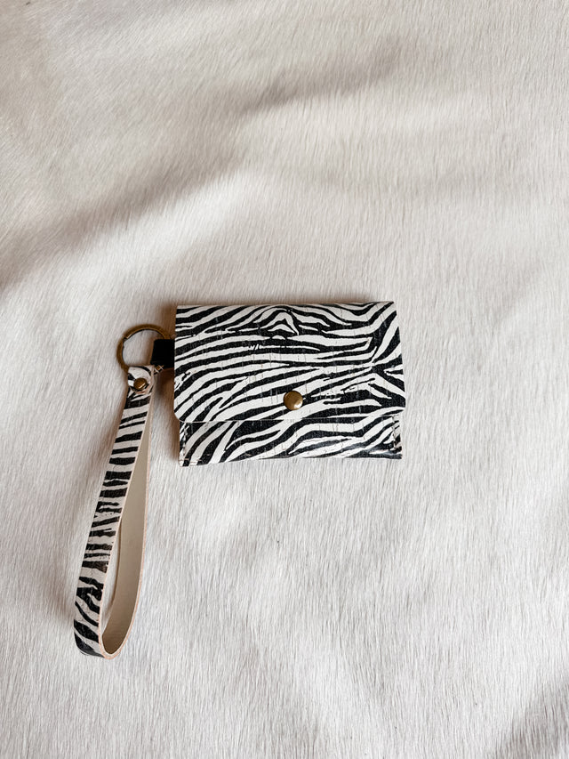 Keychain Card Wallet- Cork & Leather