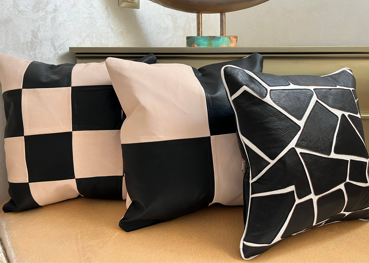 Lambskin Leather Pillow Cover