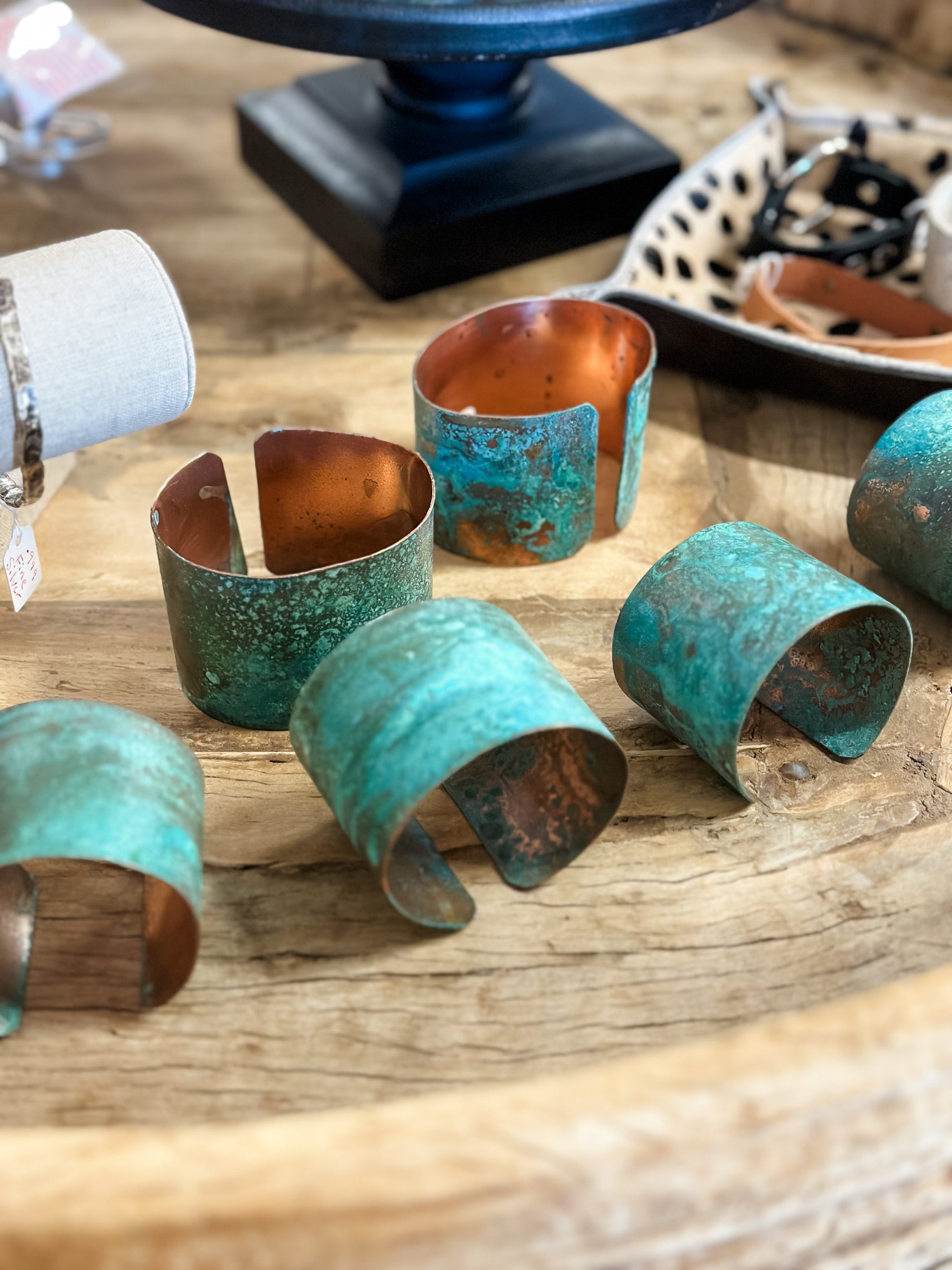 Solid Copper Cuff with Green Patina