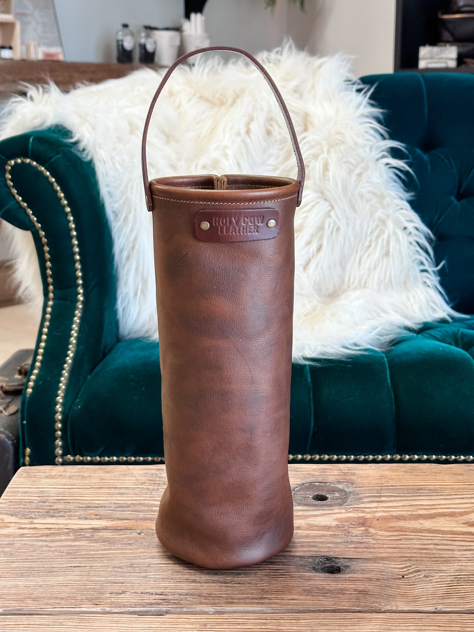 Leather Wine Tote