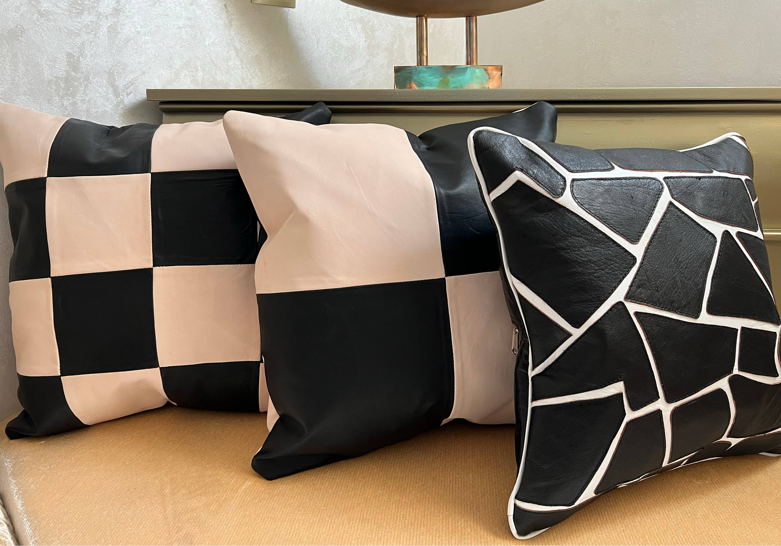 Lambskin Leather Pillow Cover