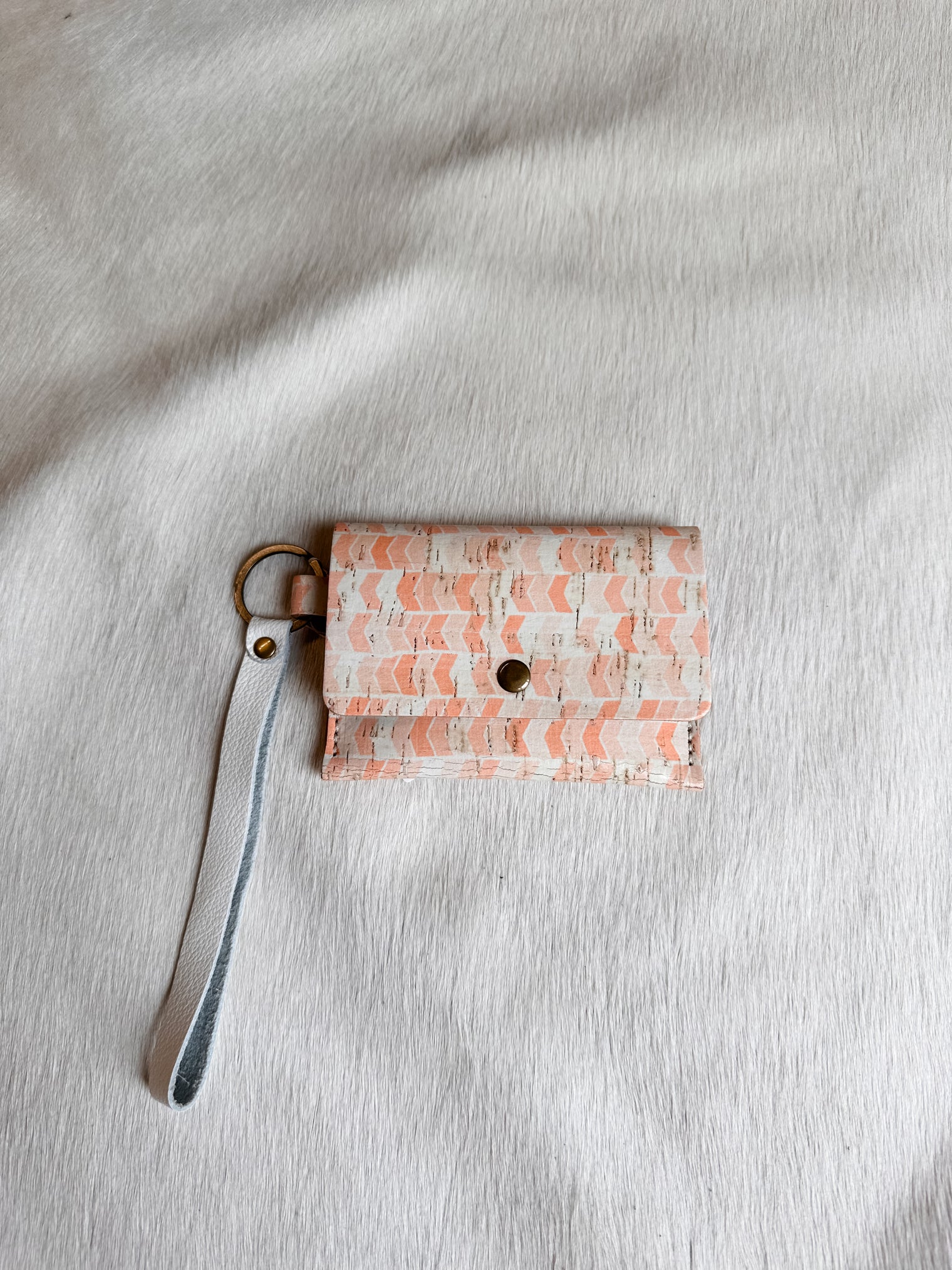 Keychain Card Wallet- Cork & Leather