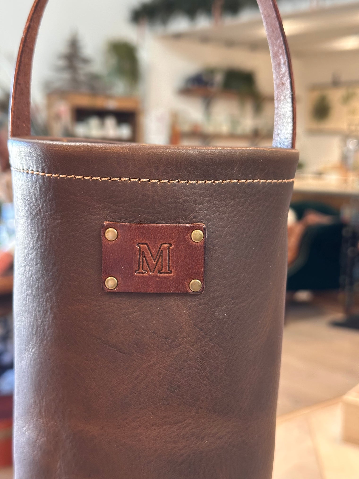 Leather Wine Tote