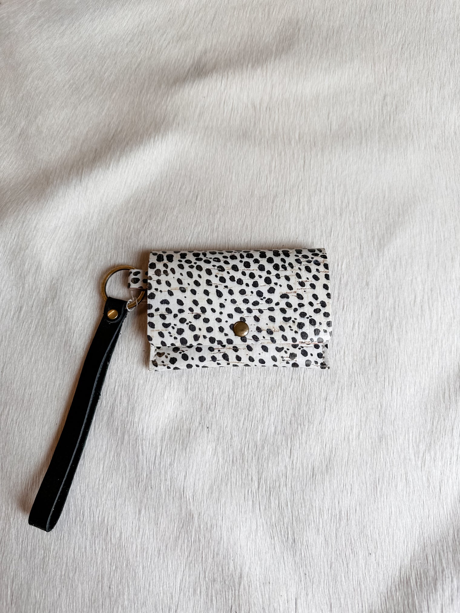 Keychain Card Wallet- Cork & Leather