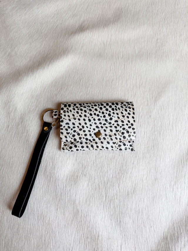 Keychain Card Wallet- Cork & Leather