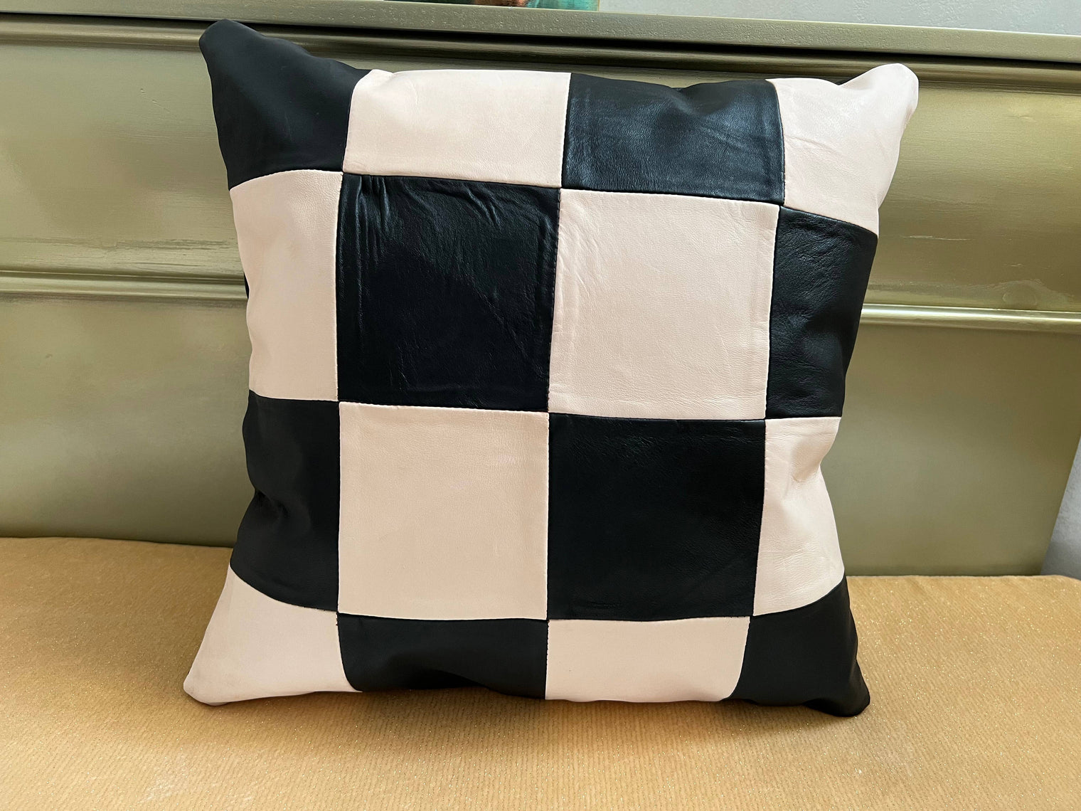 Lambskin Leather Pillow Cover