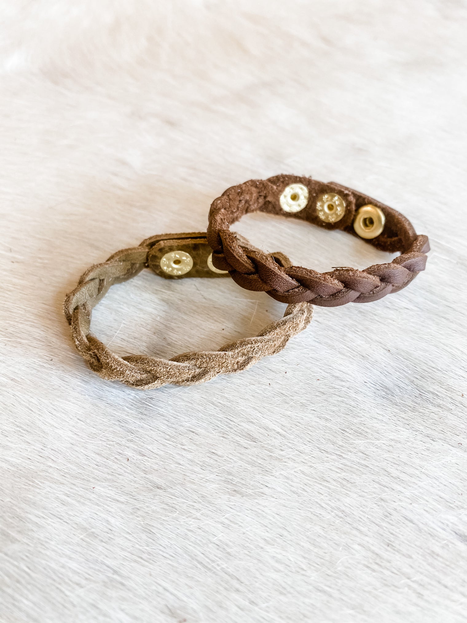 Braided Leather Bracelet-Kid size