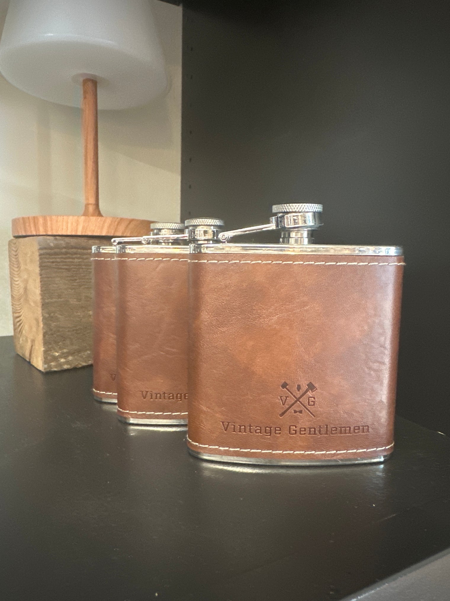Leather Wrapped VG Stainless Steel Flask