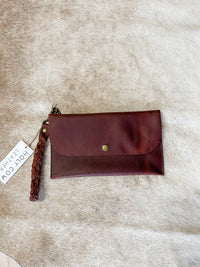 Large Clutch in Whiskey Brown Saddle