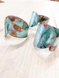 Fannie’s Flames Asymmetrical Copper Patina Cuff