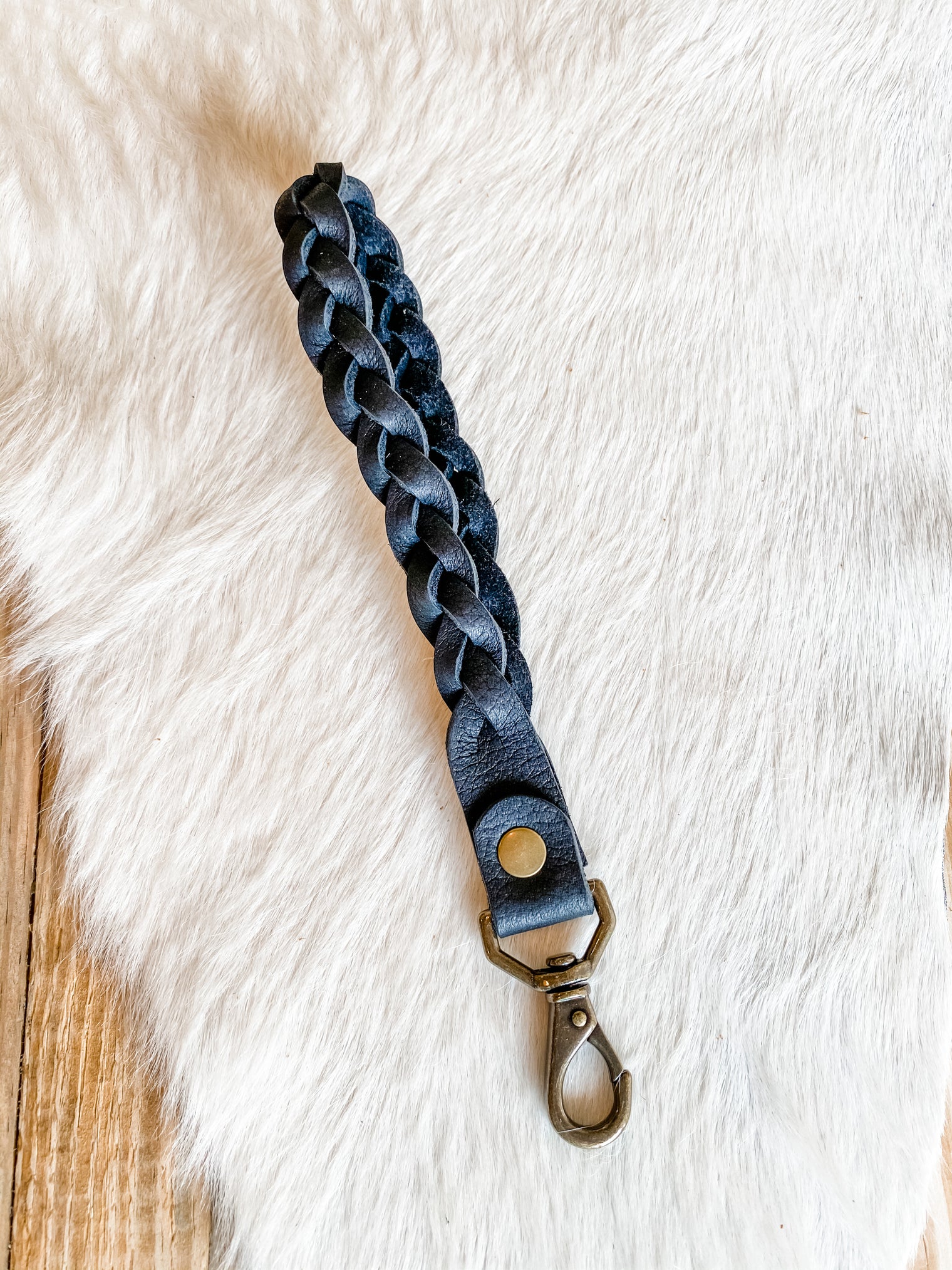 Braided Leather Wristlet Strap/Keychain