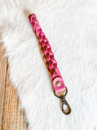 Braided Leather Wristlet Strap/Keychain