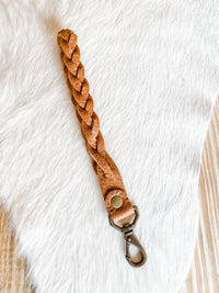 Braided Leather Wristlet Strap/Keychain