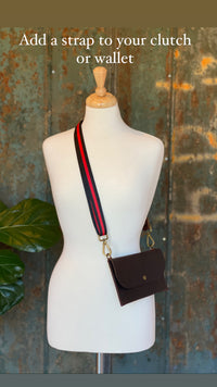 Large Clutch in Dark Chocolate Saddle