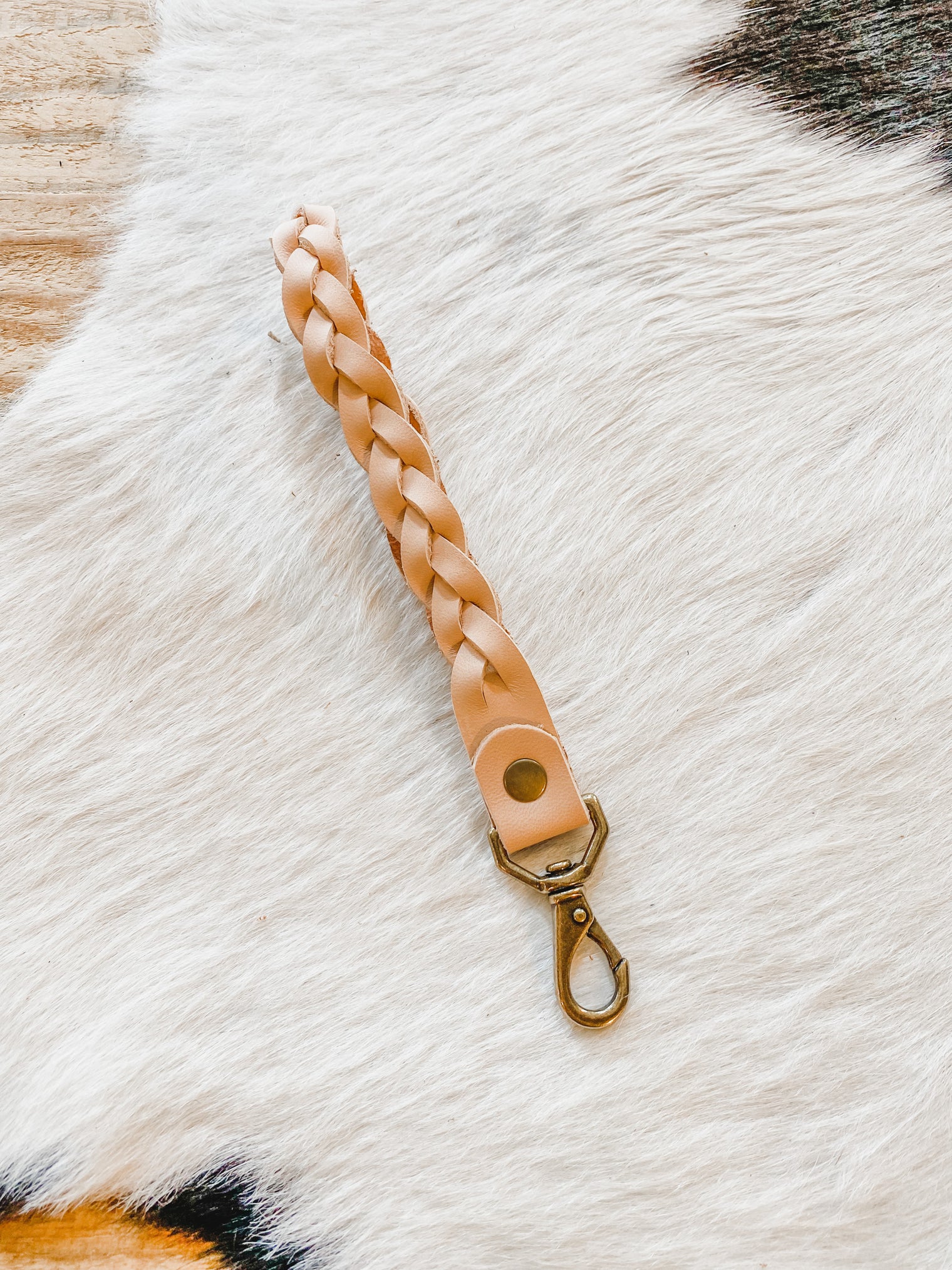 Braided Leather Wristlet Strap/Keychain