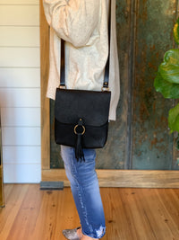 Allie Crossbody in Black Saddle