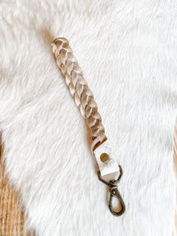 Braided Leather Wristlet Strap/Keychain