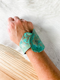 Fannie’s Flames Asymmetrical Copper Patina Cuff