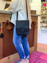 Allie Crossbody in Black Saddle