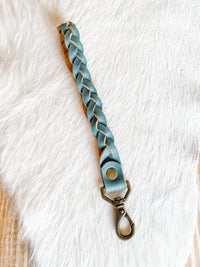 Braided Leather Wristlet Strap/Keychain