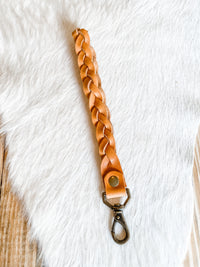 Braided Leather Wristlet Strap/Keychain